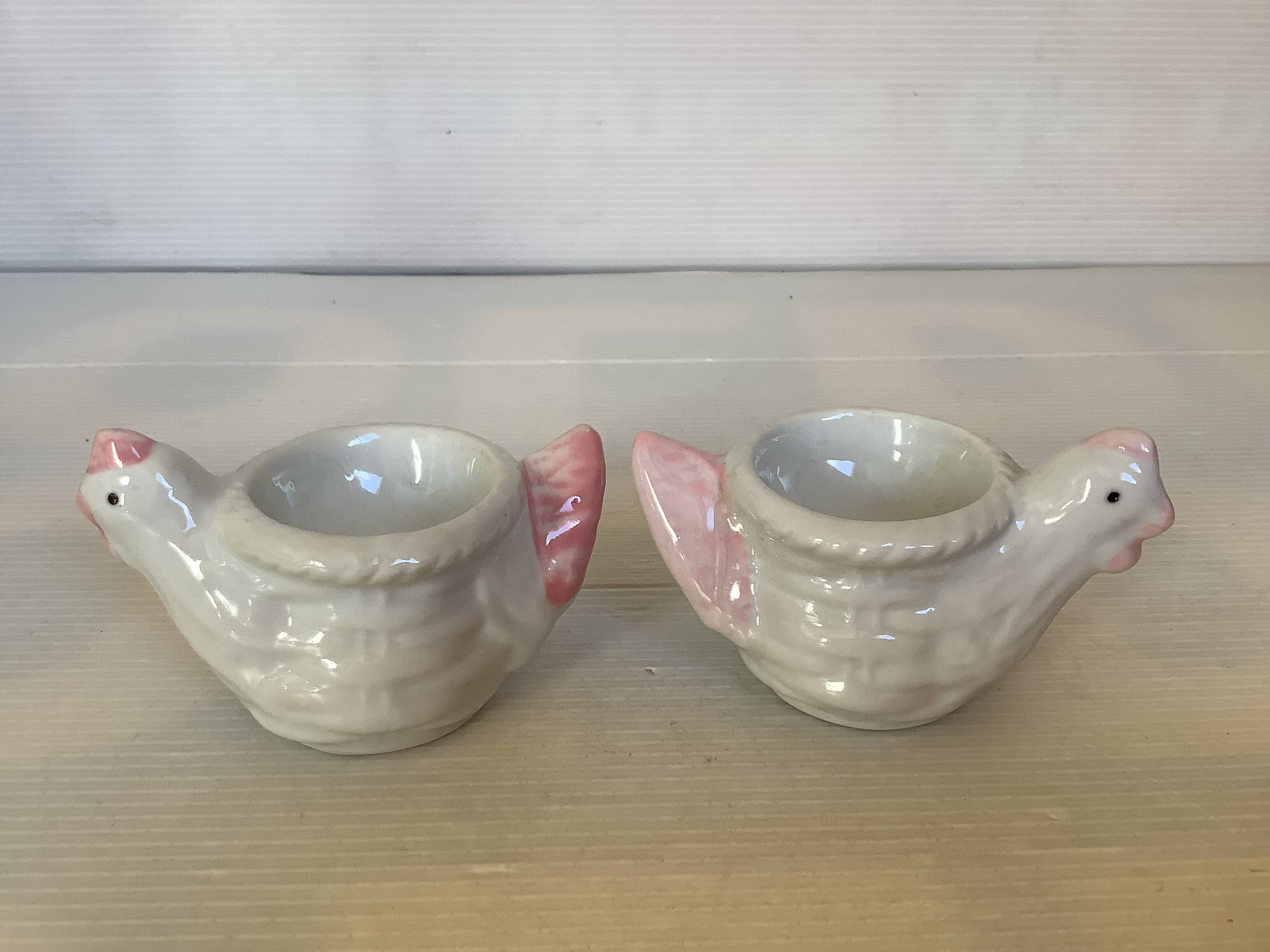Pair of chicken egg cups