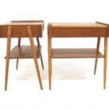 Set of 2 Scandinavian teak bedside tables, Carlström, Sweden, 1960