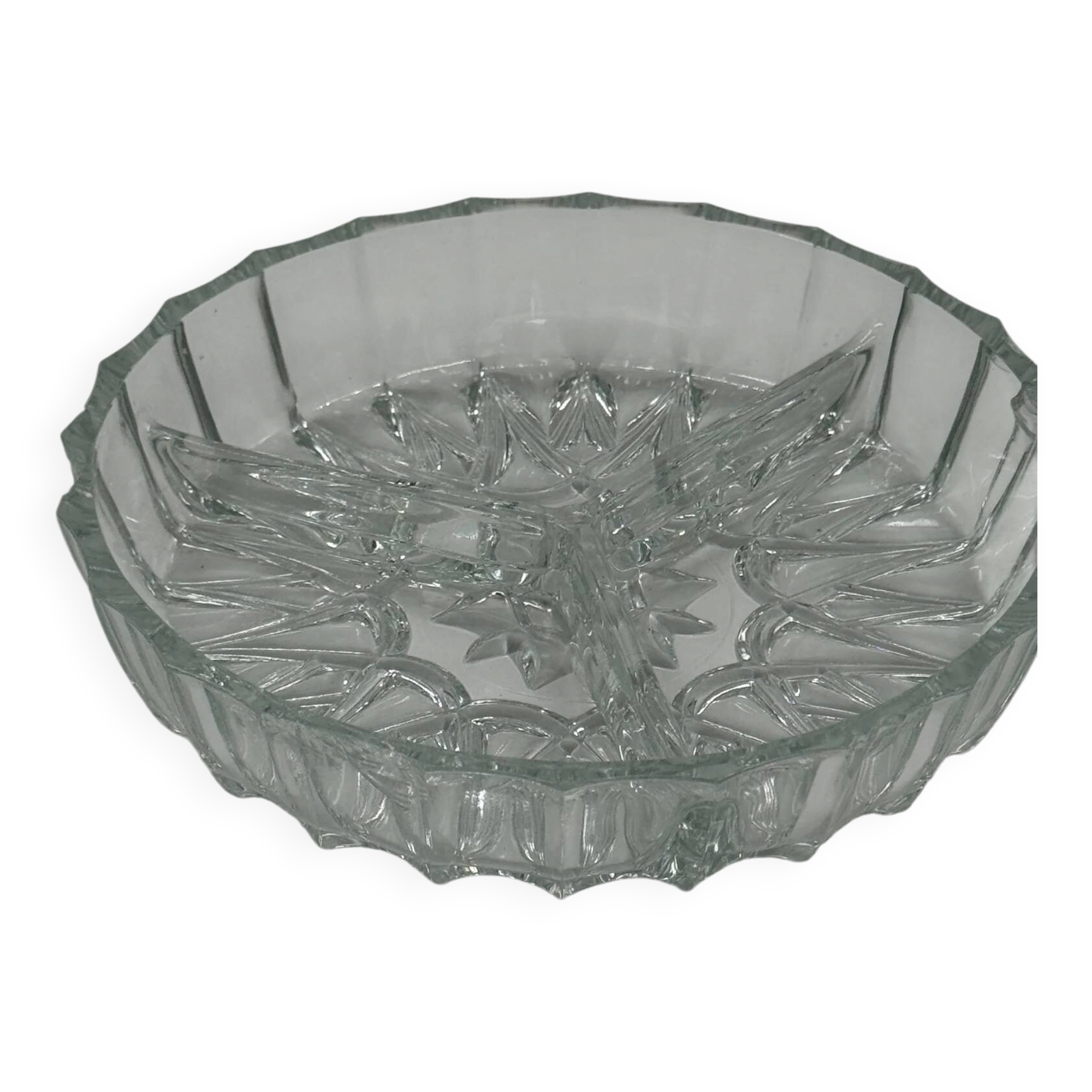 Bol en verre pressé vintage