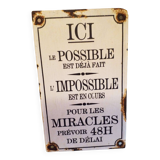 Advertising metal plaque