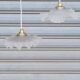 Paire de suspensions en verre poli