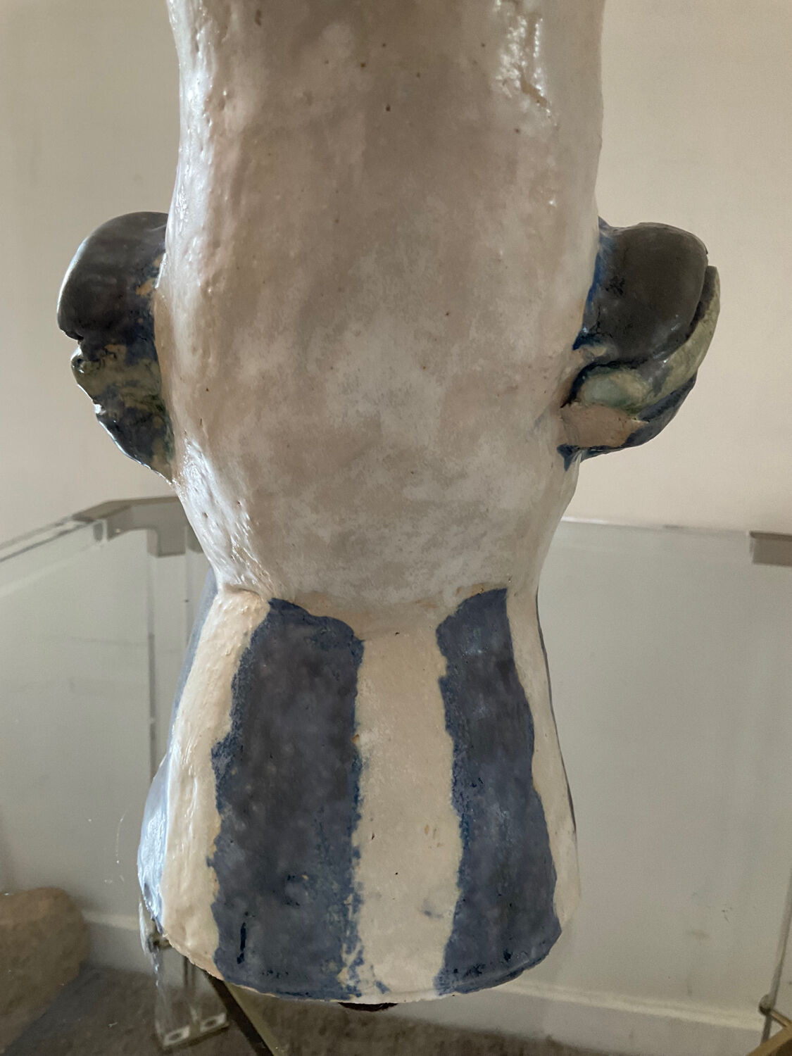 Vintage coq from the 60s in glazed stoneware