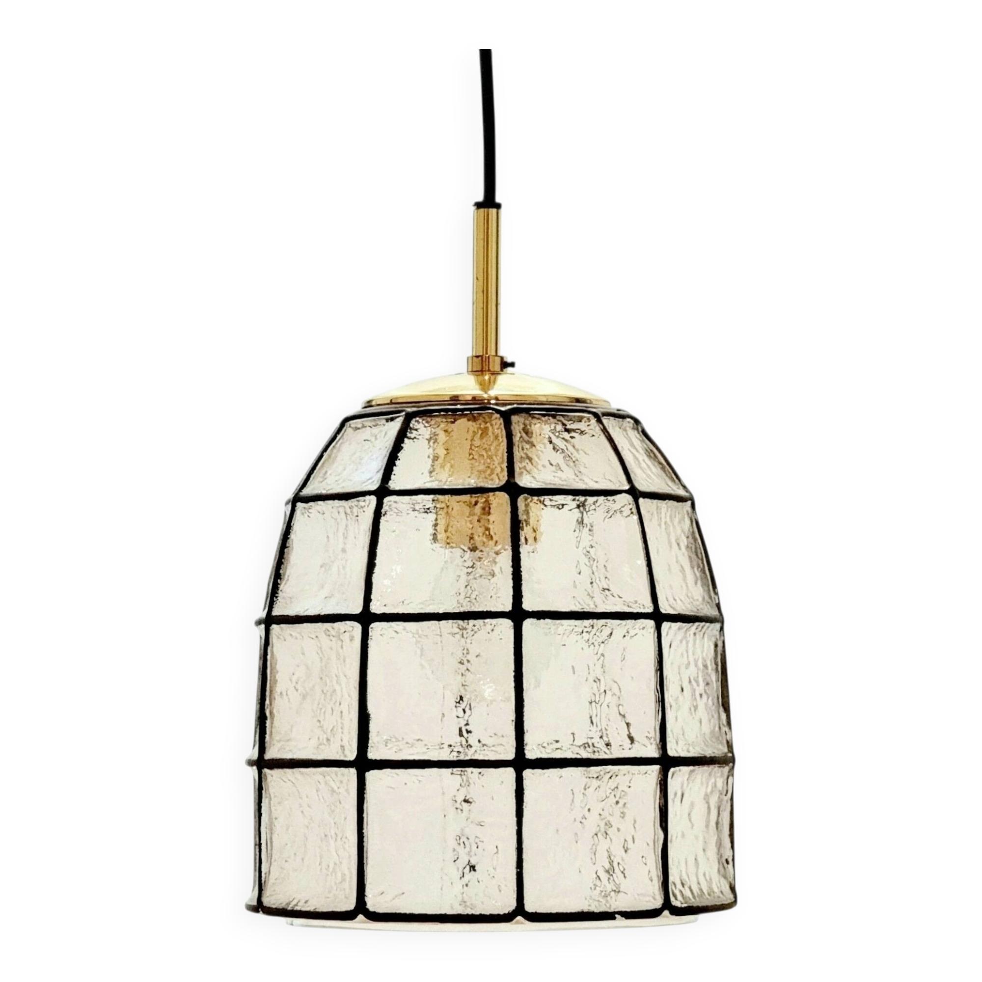 Suspension/luminaire en verre de style mid-century moderne de Limburg, Allemagne, années 1960.