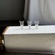 Set of 3 vintage stemmed glasses in clear glass H14 D10