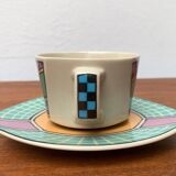 Postmodern Flash One Series coffee service, plates, cups, saucers by Dorothy Hafner for Rosenthal, 1980s, Set of 6