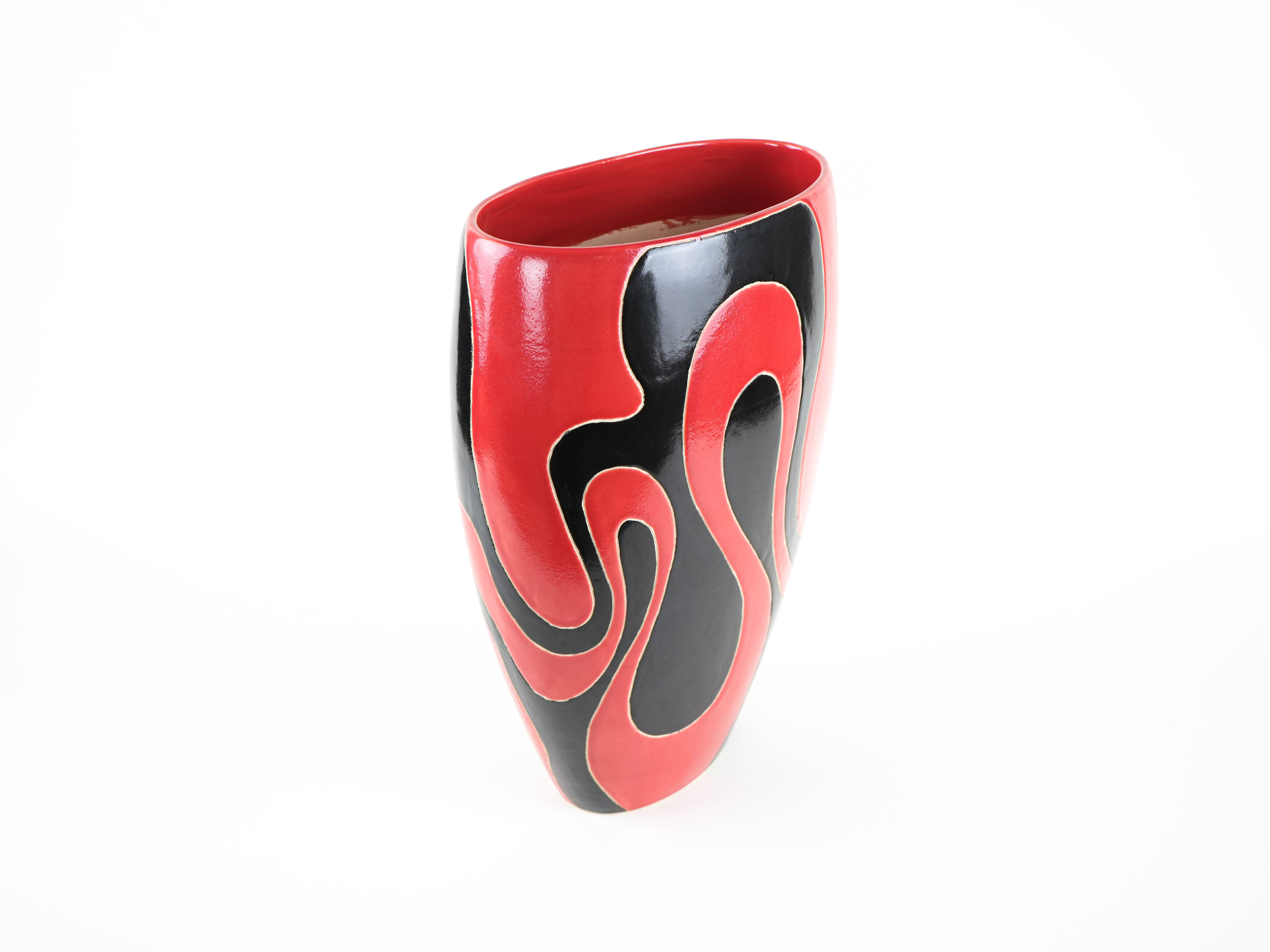 Ceramic vase, Italian design, 1970s, made in Italy