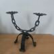 Brutalist wrought iron chandelier