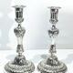 PAIR OF SILVERED BRONZE CANDLESTICKS