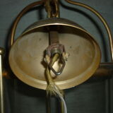 Glass lantern and gilded brass, antique pendant lamp