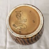 Vintage hand painted striped vase