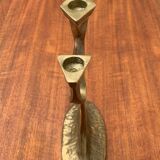 Vintage Brutalist Bronze Candle Holder