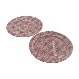 Pair of earthenware plates Honeysuckle England