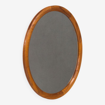 Danish design teak round mirror