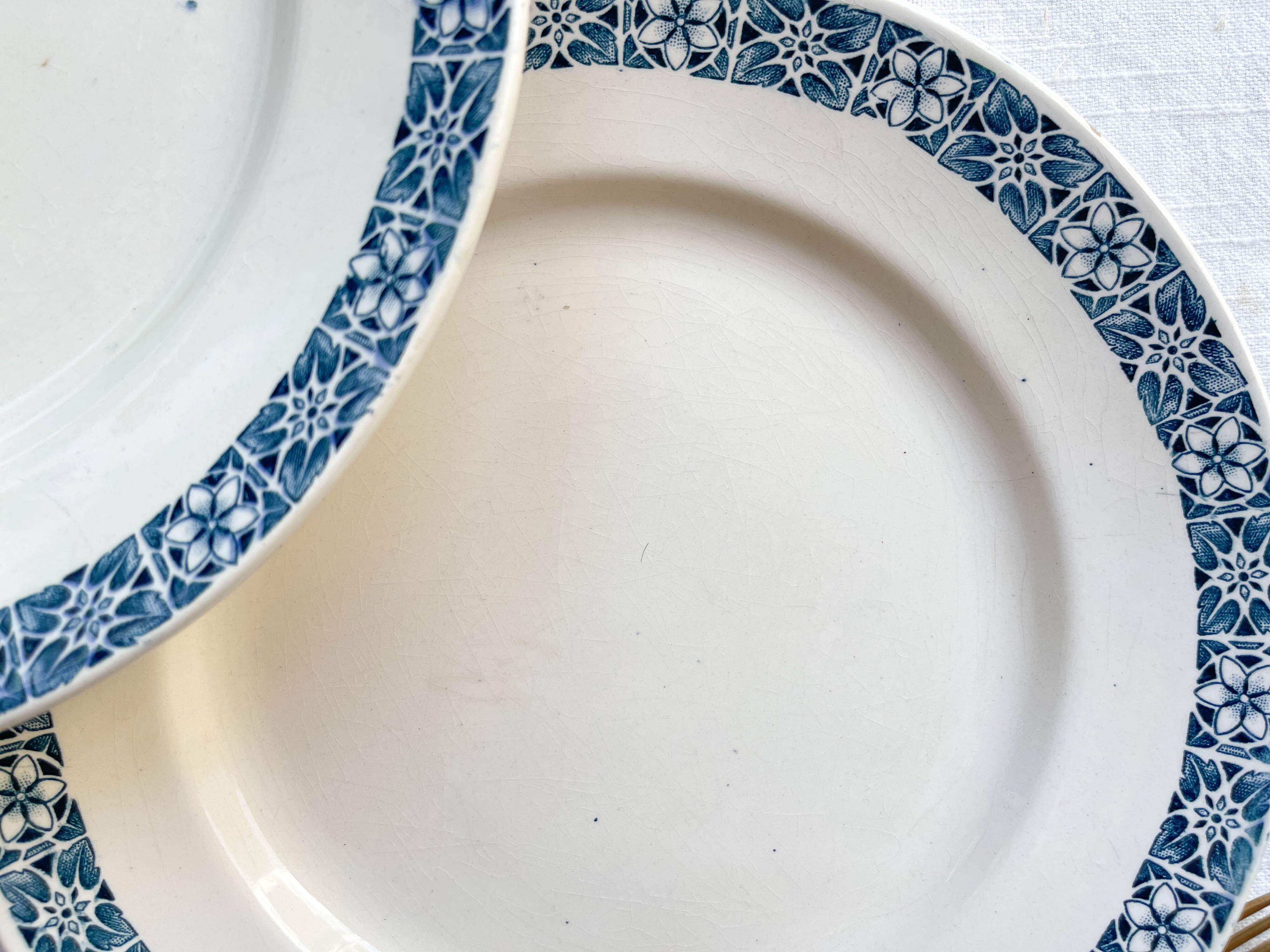 6 Assiettes plates Terre de fer Longchamp modèle René Made in France