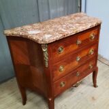 Transitional marquetry chest of drawers