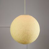 Vintage 1960s Granulate Ball Pendant Lamp: Mid-Century Modern Sphere Light