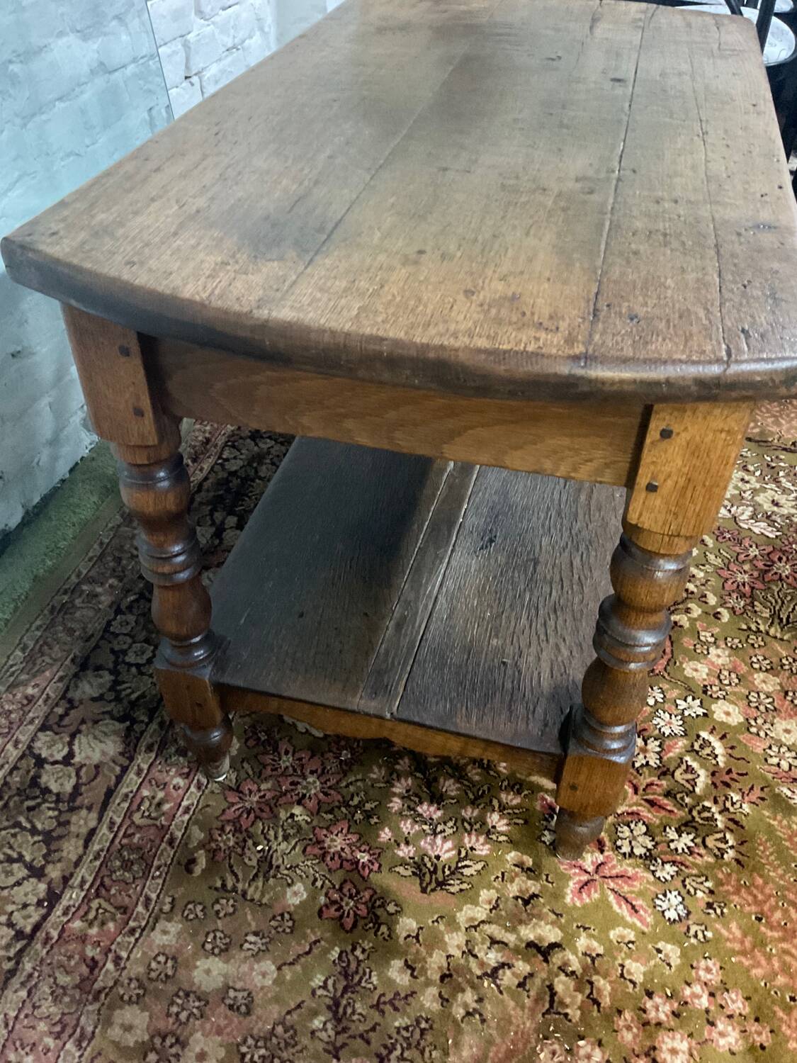 Old farmhouse console in solid oak