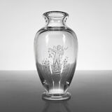 French 19th Century Eugene Michel Miniature Intaglio Carved Glass Vase