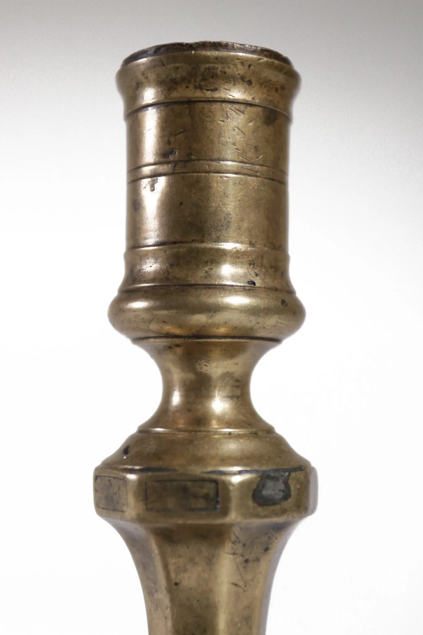 French 18th-century brass candlestick – Louis XV