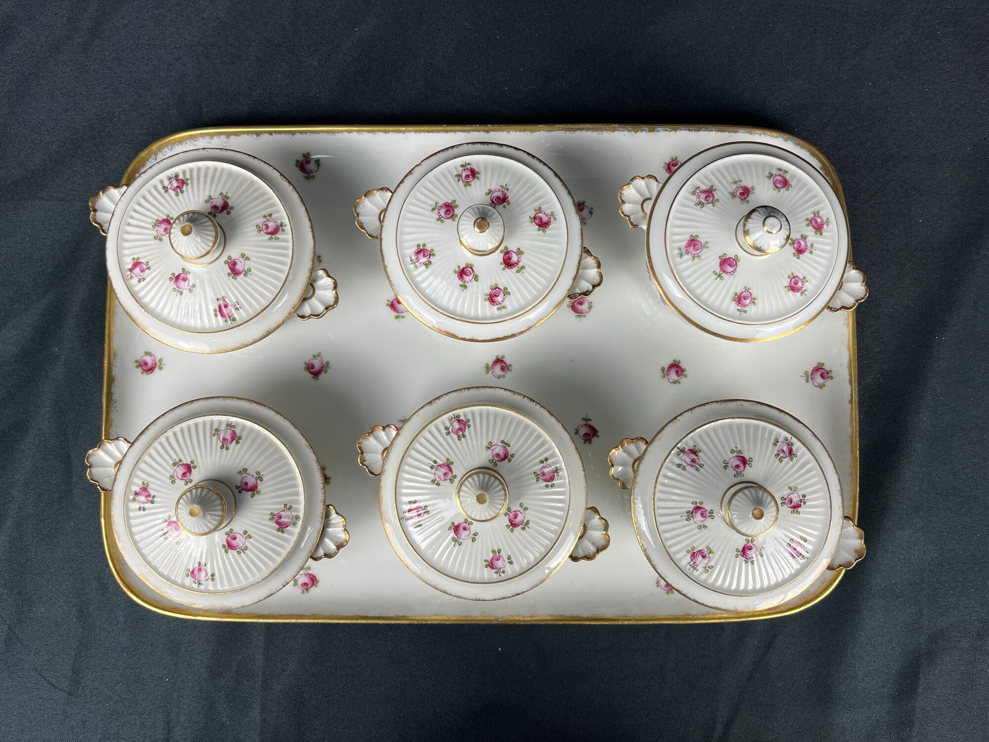 Rovina Epinal service to jars of porcelain cream early twentieth century