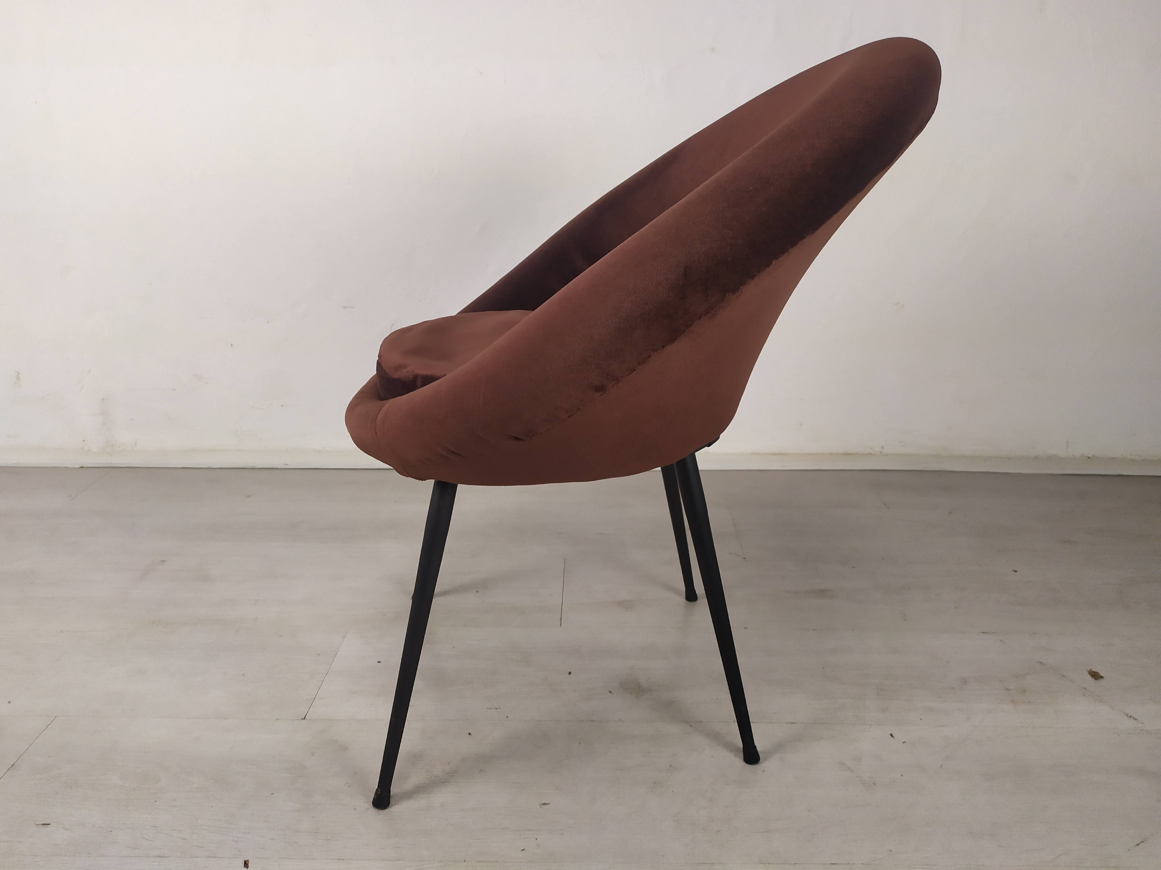 Vintage armchair velvet brown