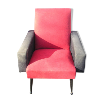 1960 red and grey vintage armchair