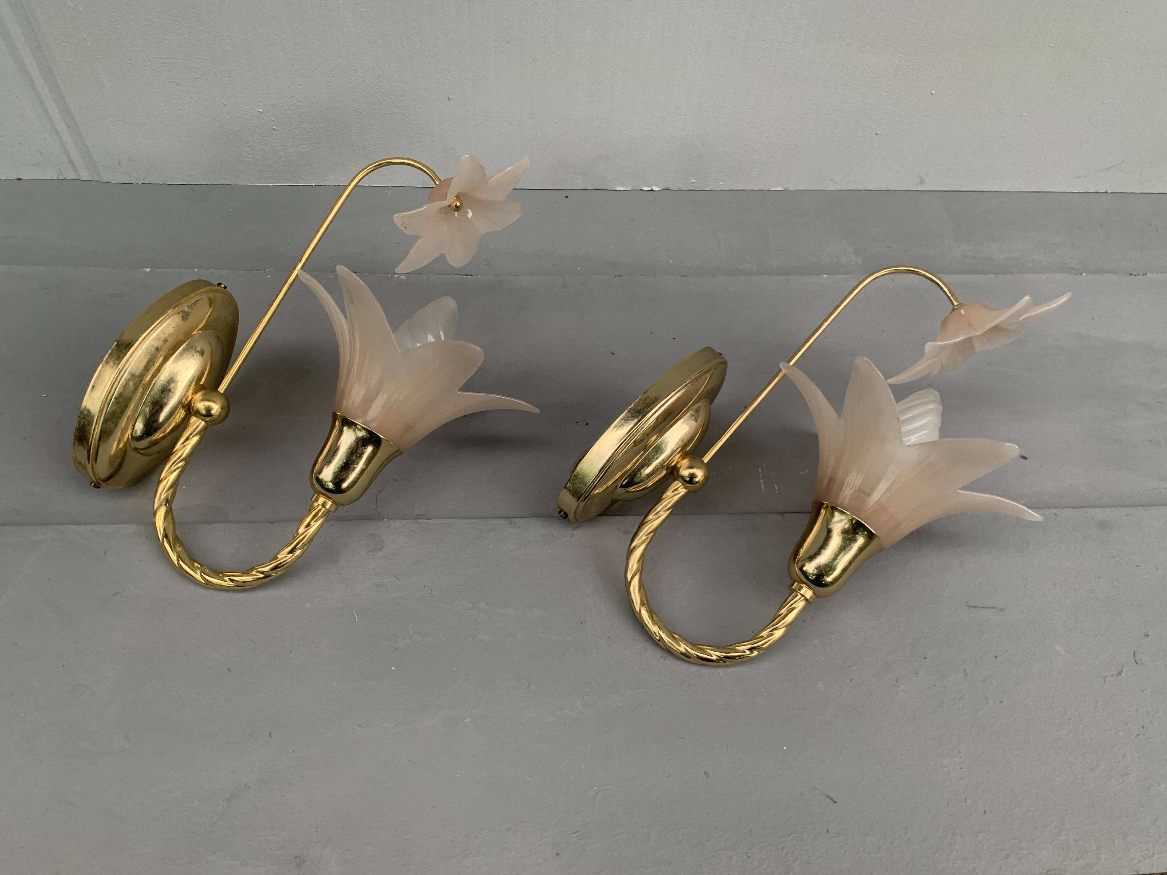 Set of 2 Banci Firenze Italy swan neck wall lights