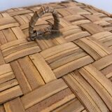 Large wicker/vintage bamboo laundry basket with lid