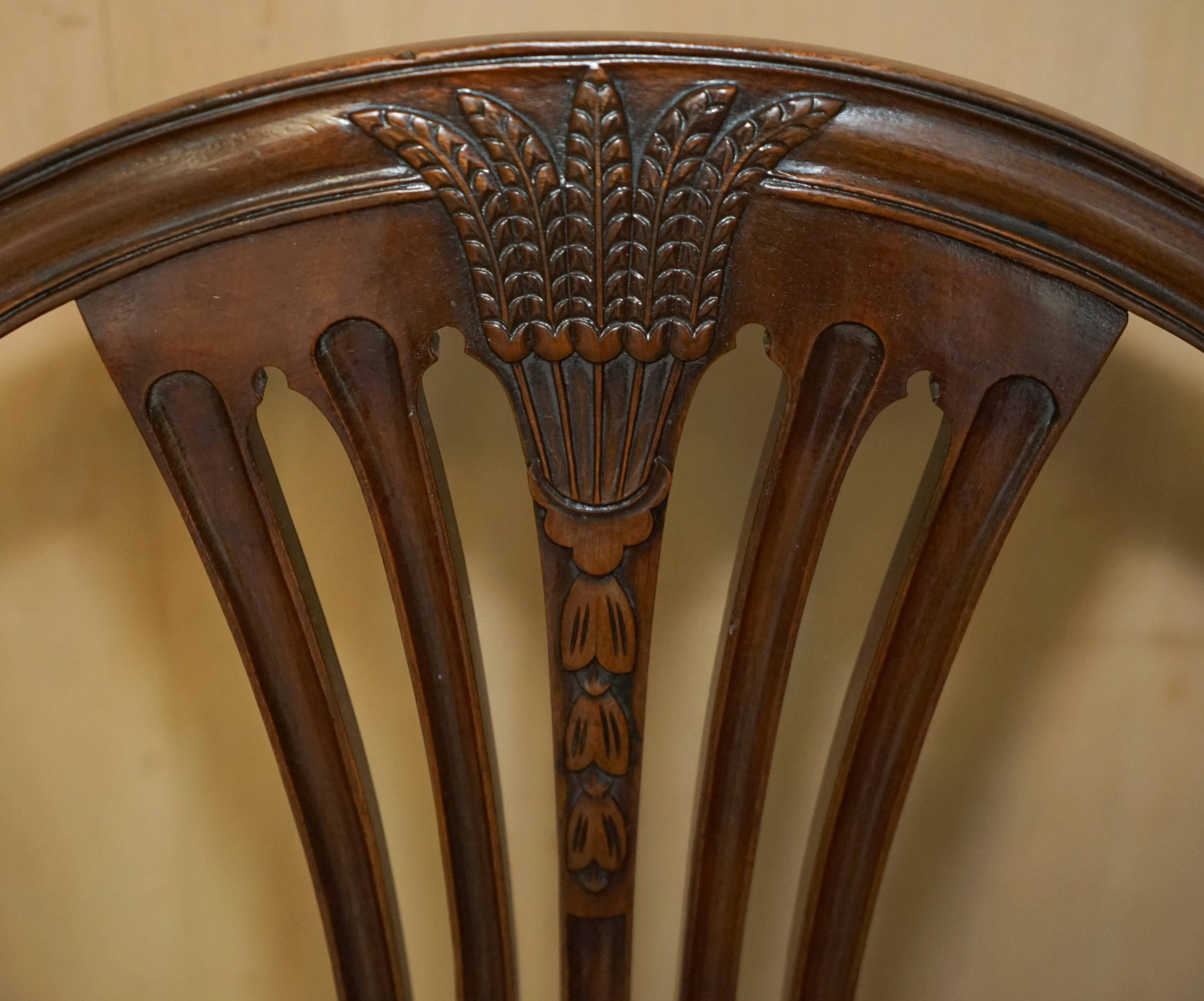 Chaise de capitaine antique George Hepplewhite 1880 cuir