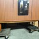Vintage wardrobe with needle feet and 2 mirrored doors