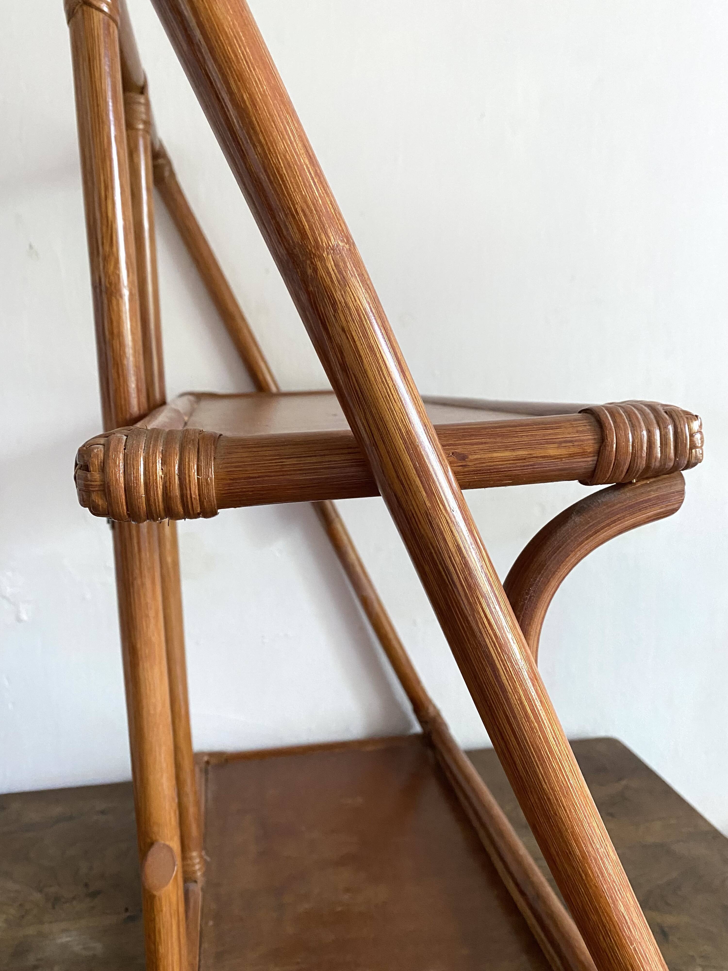 70s rattan wall shelf
