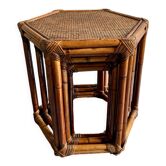 Tables gigogne vintage rotin