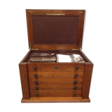 Ménagère Apollonox 186 pieces en métal argenté dans coffret bois