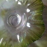 Abat-jour de verre clair & vert opalescent