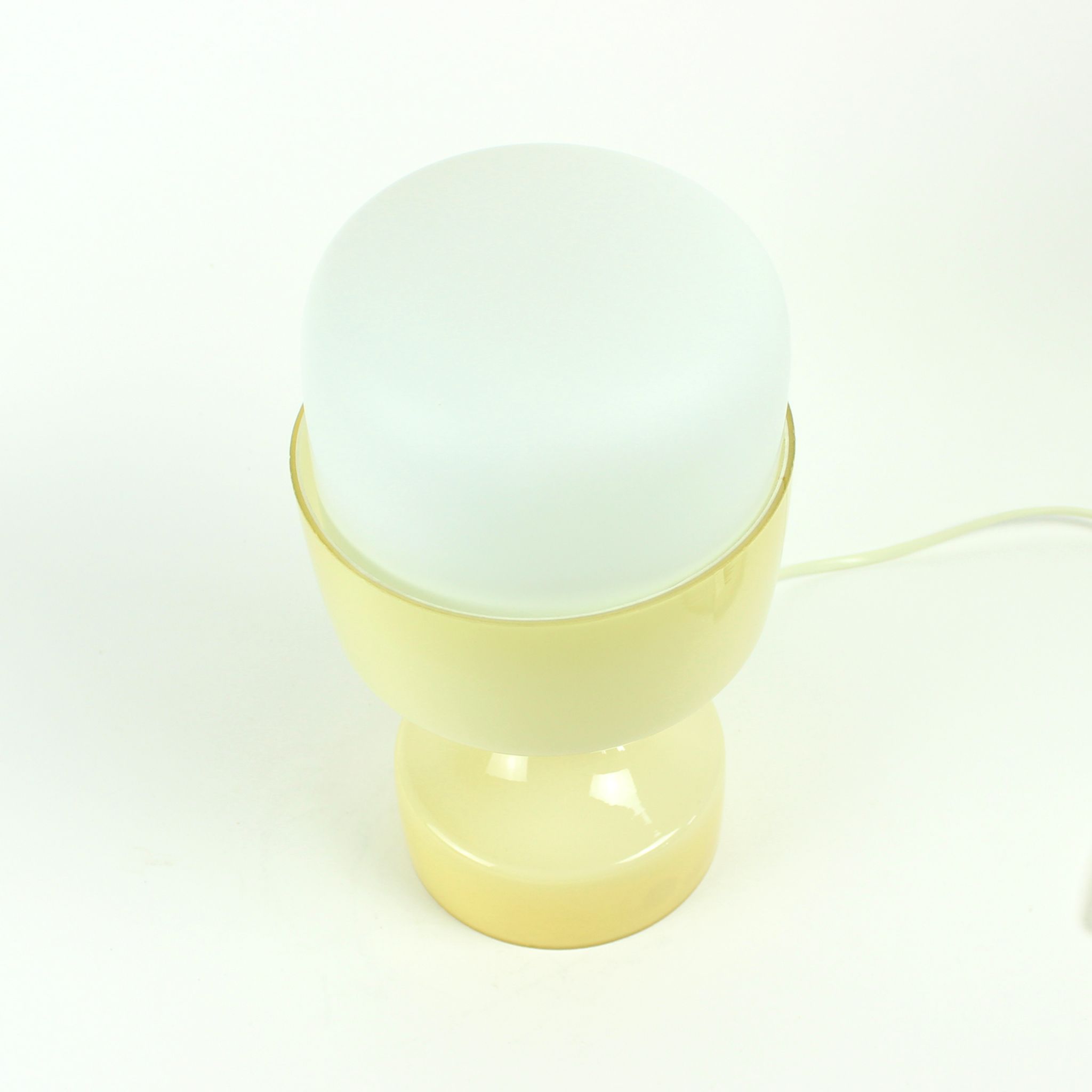 1970's white/cream glass lamp, Ivan Jakes for Osvětlovací Sklo, Czechoslovakia