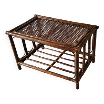 70s rattan coffee table