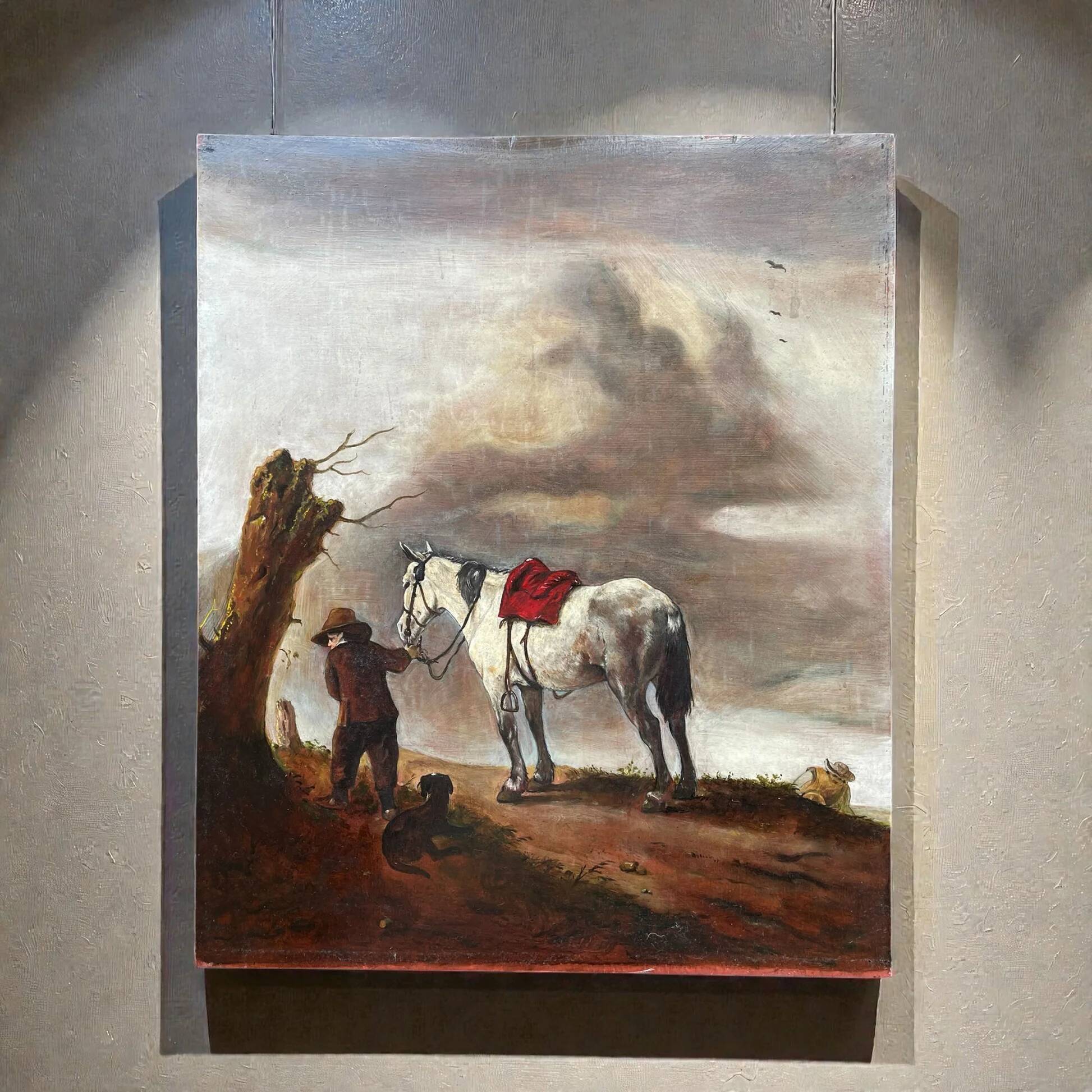 Reproduction by George Boellaard of the oil painting 'Grey Horse' by Wouwermans