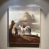 Reproduction by George Boellaard of the oil painting 'Grey Horse' by Wouwermans