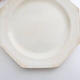Creil and Montereau plates, 19th century, Perle model, ivory / set of 3