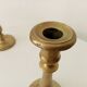Pair of old candlesticks in solid gilded brass