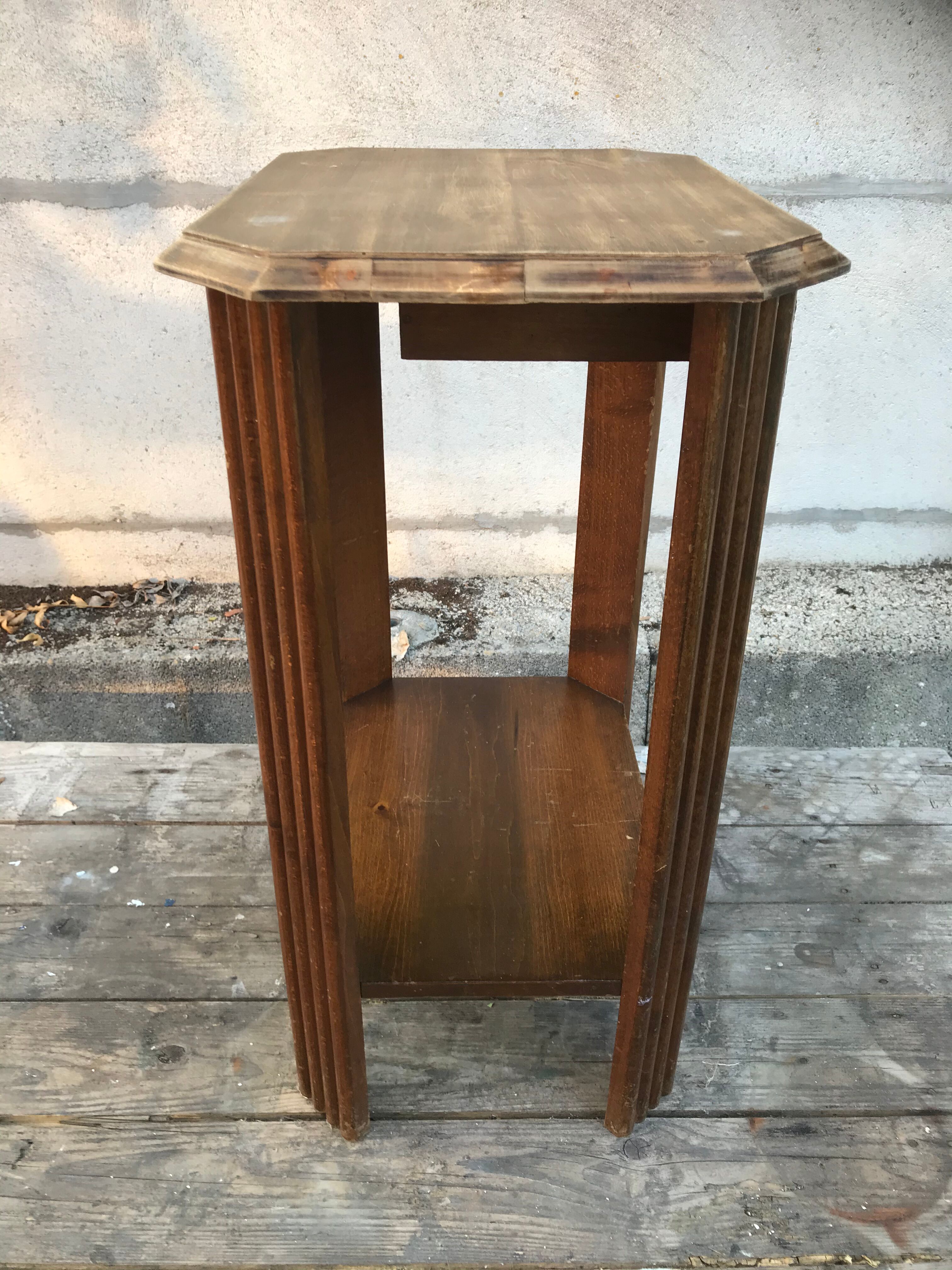 Old Side Table Vintage Wood Drawer