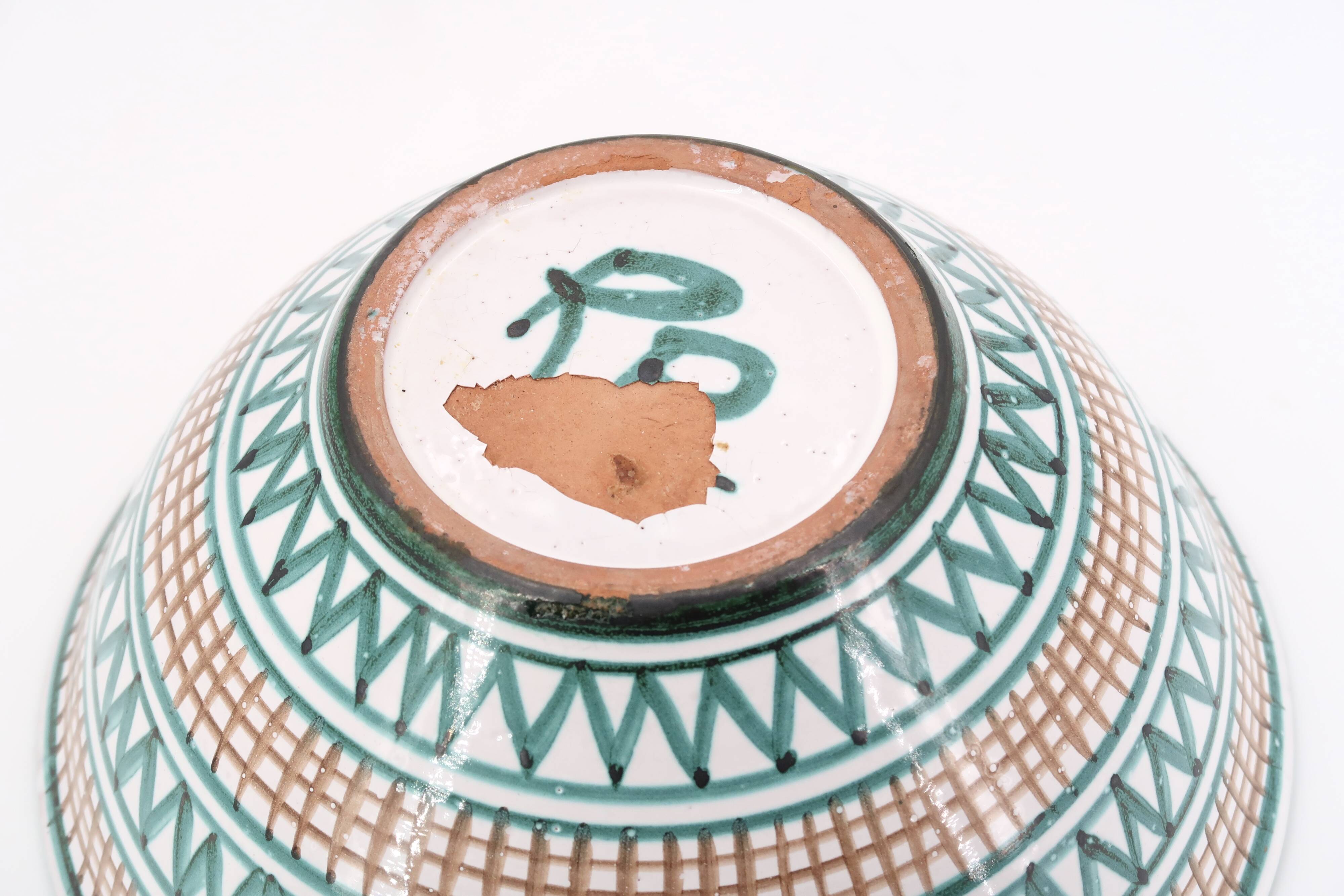 Large ceramic salad bowl Robert Picault Vallauris 60s