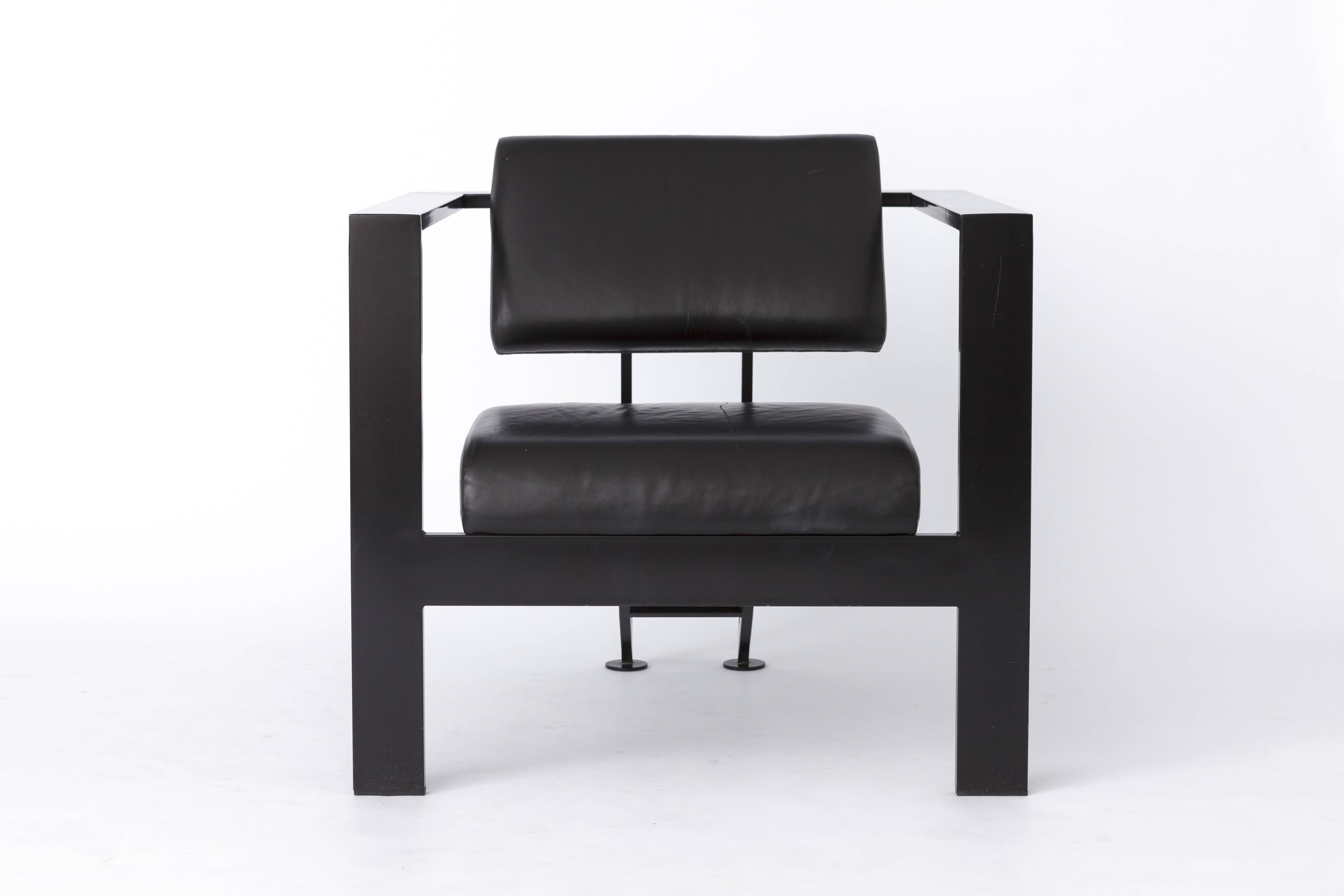 Karl Friedrich Förster Leather Armchair – German Bauhaus Design, 1970s - 2x