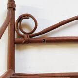Rattan wall coat rack