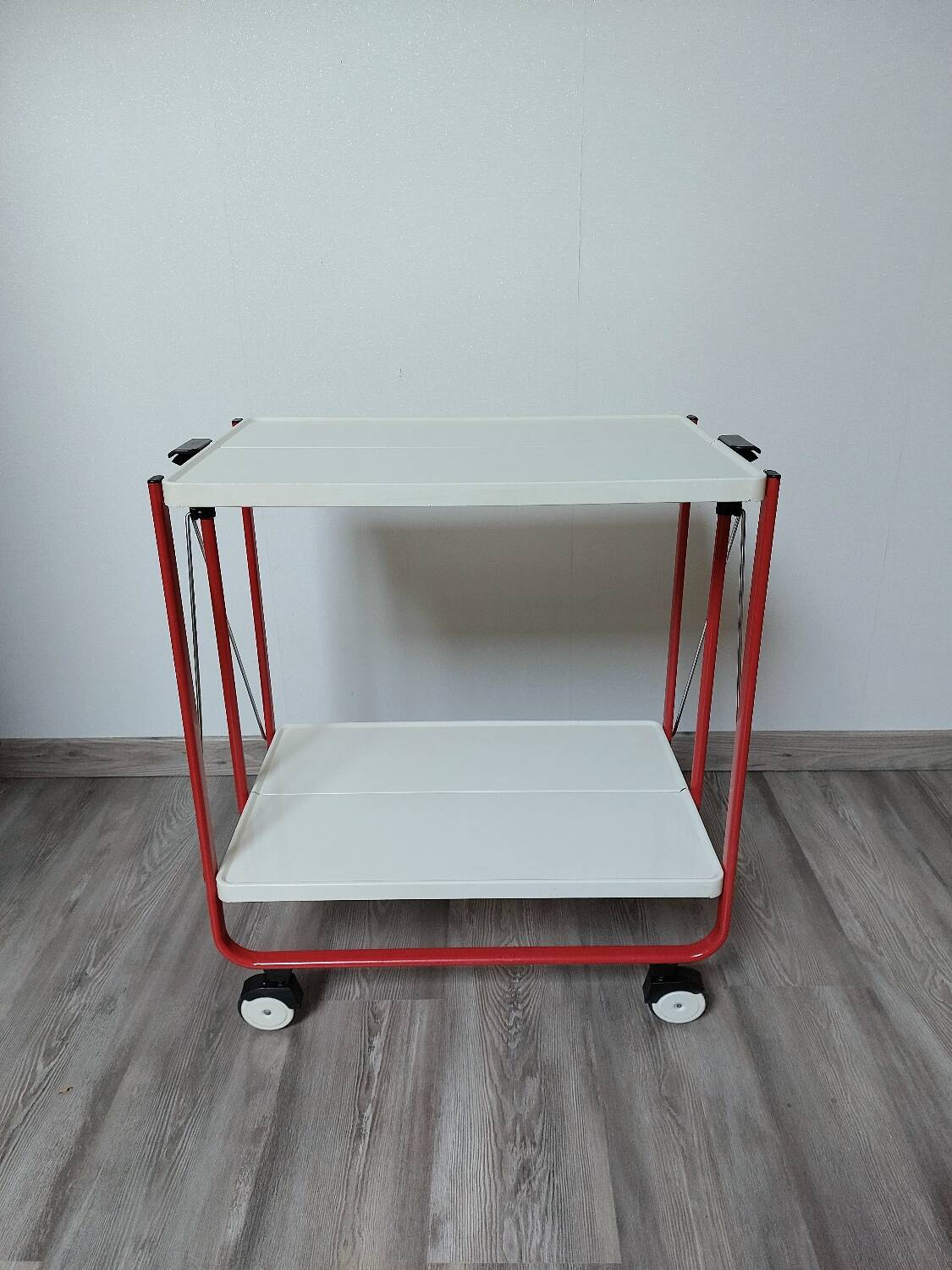 Desserte métal frz par lucien lepoix 1983 pop art vintage roulante pliable