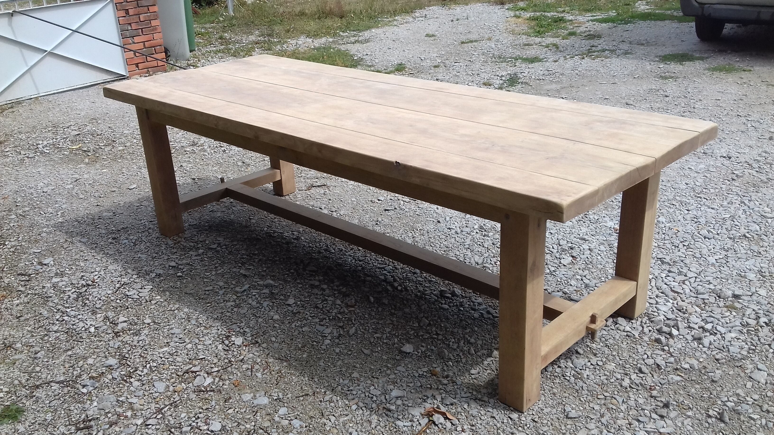 Farm table solid oak raw wood