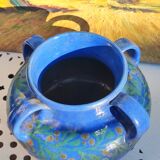 large 4-armed Soufflenheim vase signed Elchinger