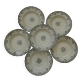 Set of 6 deep earthenware plates from CHOISY LE ROI Boulenger. IENA model.