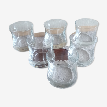 Set of six whiskey glasses
