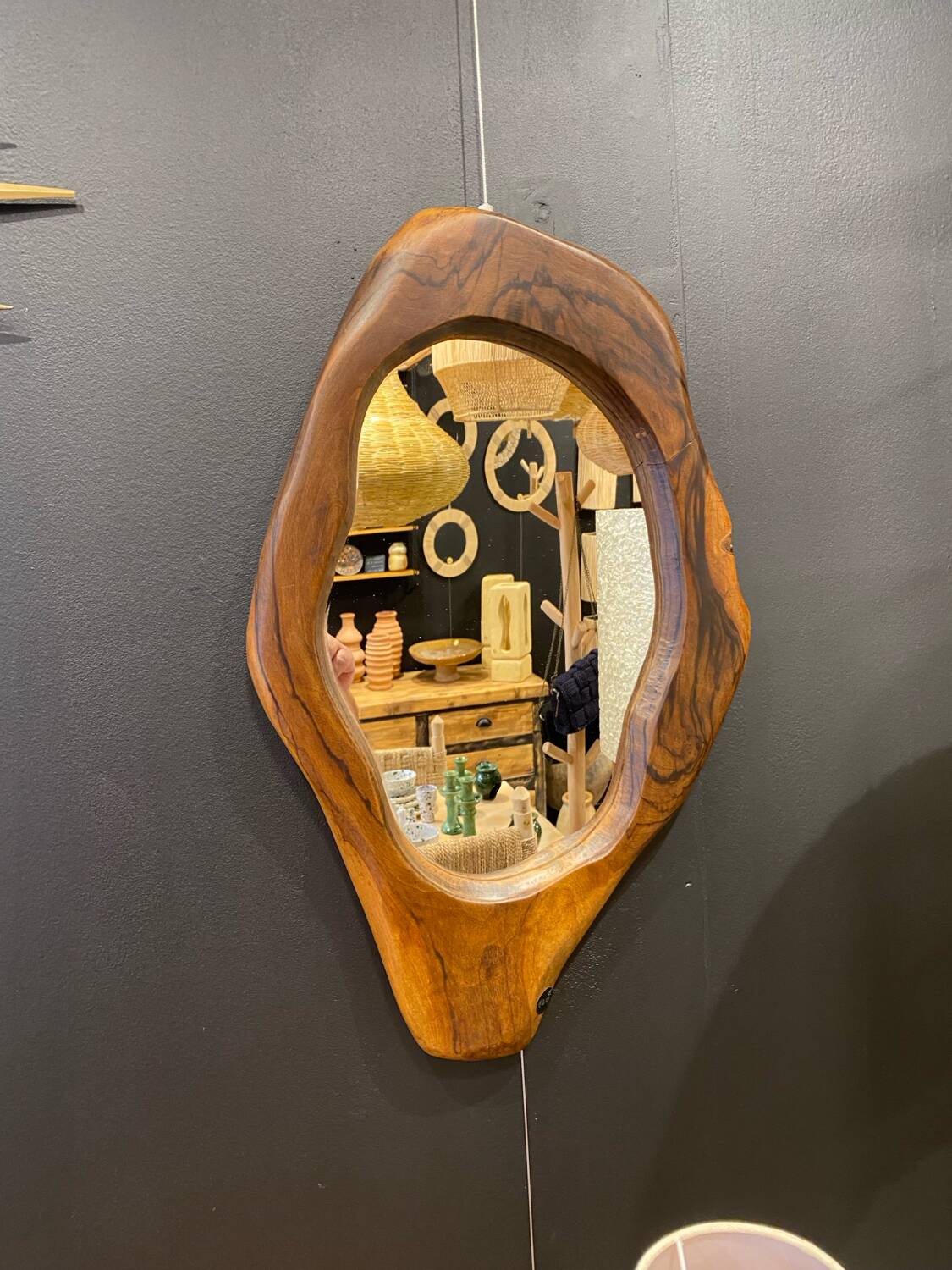 Olive wood mirror 1970